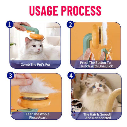 Self Cleaning Slicker Brush Dog Brush and Cat Brush Cat Hair Brush with Curved Needle Comb Remove Loose Undercoat and Shed Fur Pet Pumpkin Brush Pet Brush for Shedding and Grooming