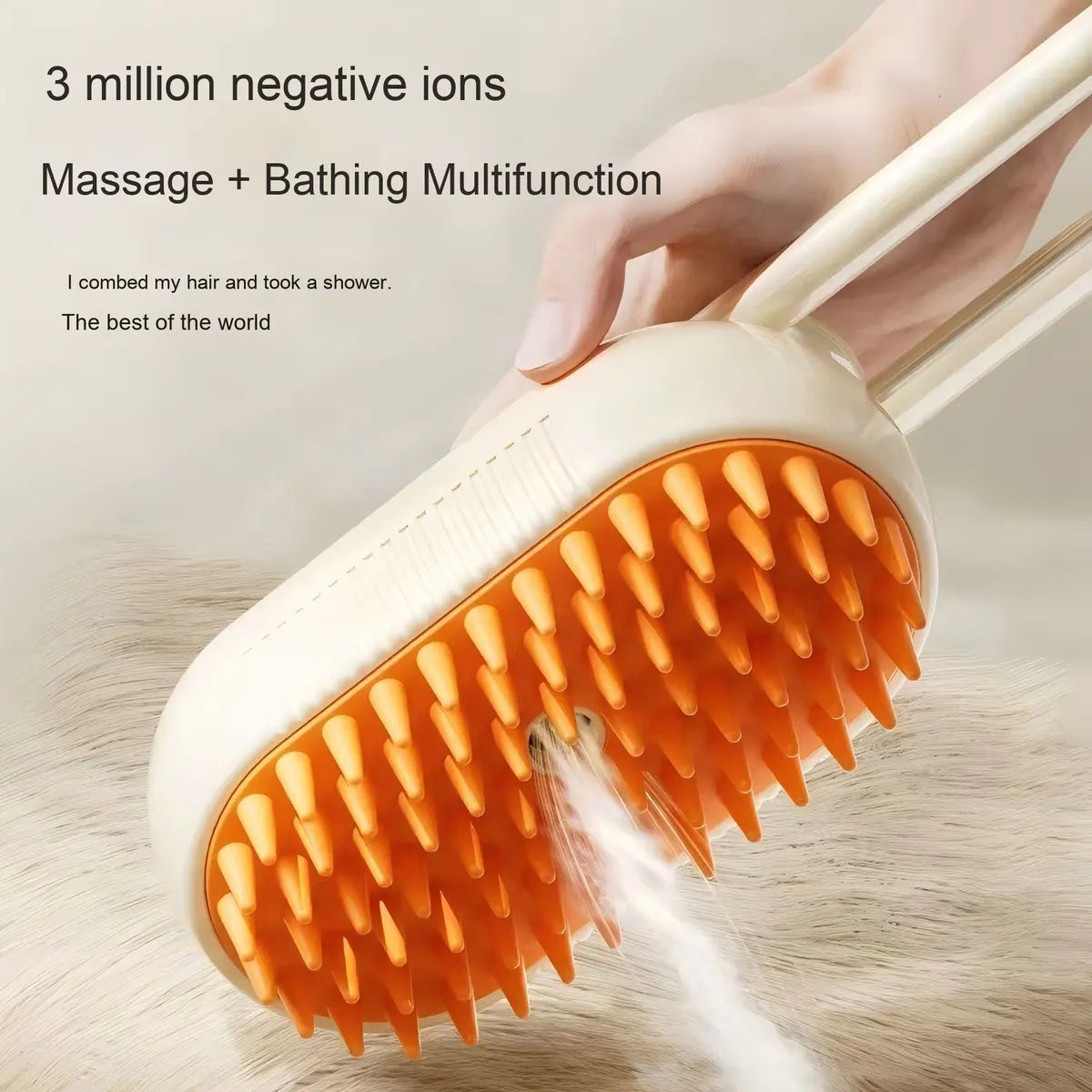 Steam Brush for Dog Cat Steam Brush 3 in 1 Water Brush for Dogs Silicone Massage Dog Comb Electric Multifunctional Water Brush Spa for Dogs USB Rechargeable Steamy Brush for Pet