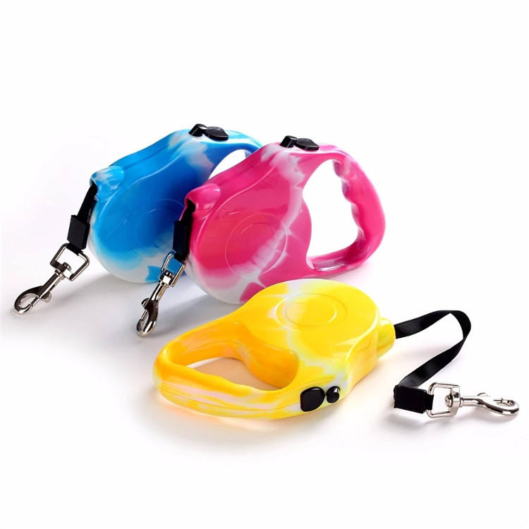 RETRACTABLE DOG LACE 3M DESIGN Retractable Dog Leash,Nylon Dog Leash, Heavy Duty Pet Walking Leash One-Handed Brake Dog Walking Jogging Training Leash with Anti-Slip Handle
